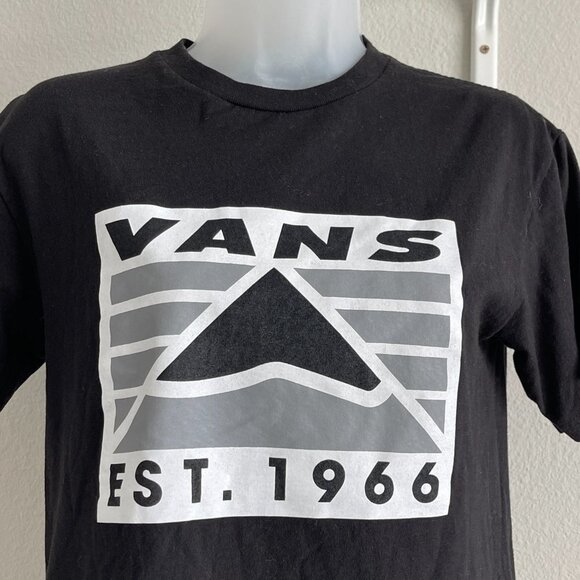 Vans Men's Black White Hi-Point Classic Fit Short Sleeve Pullover T-Shirt Size S - Picture 2 of 5